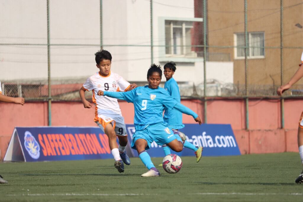 Anushka kumari nets hat-trick in india’s commanding win over bhutan 
							3