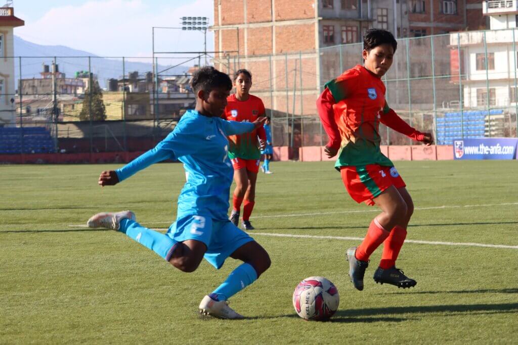 India go down to bangladesh in saff u16 women’s championship
							1